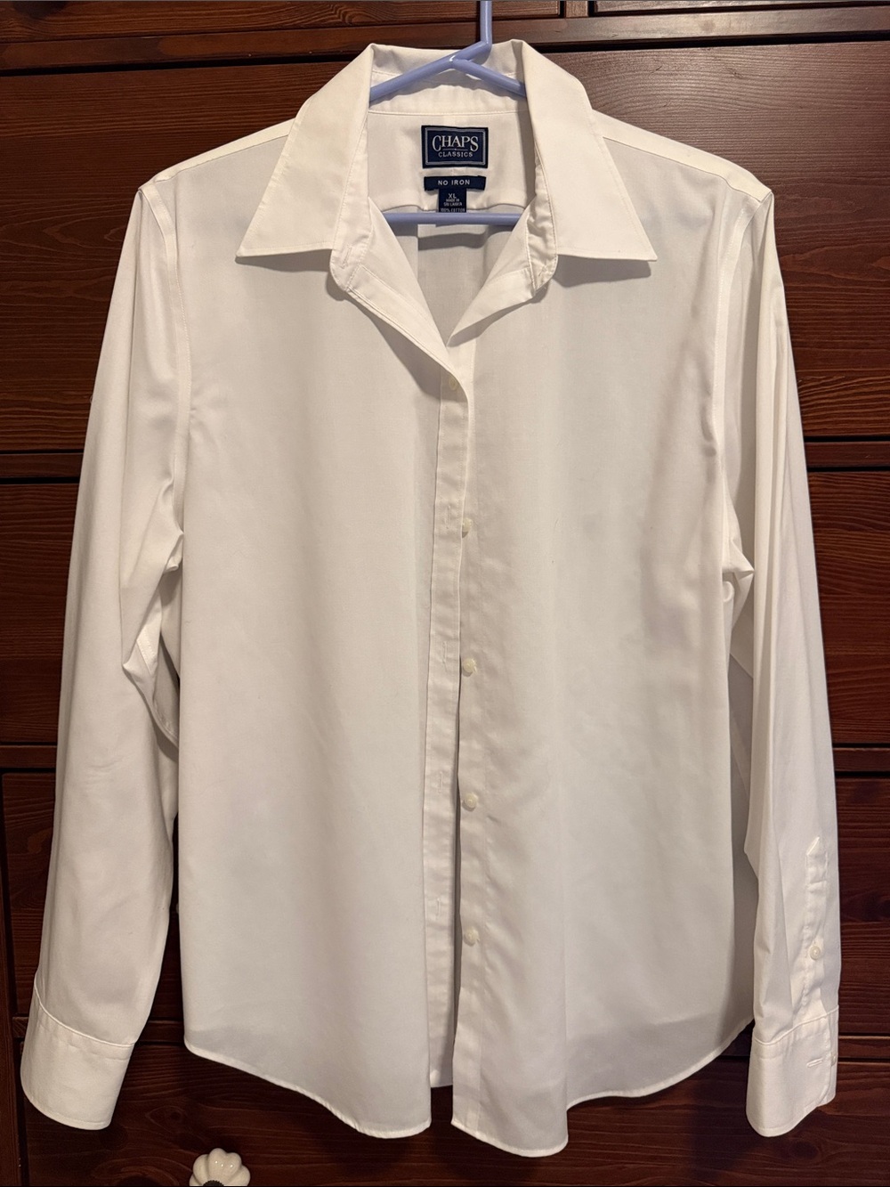Chaps Classics No Iron Woman’s XL White Button Down Shirt- like new